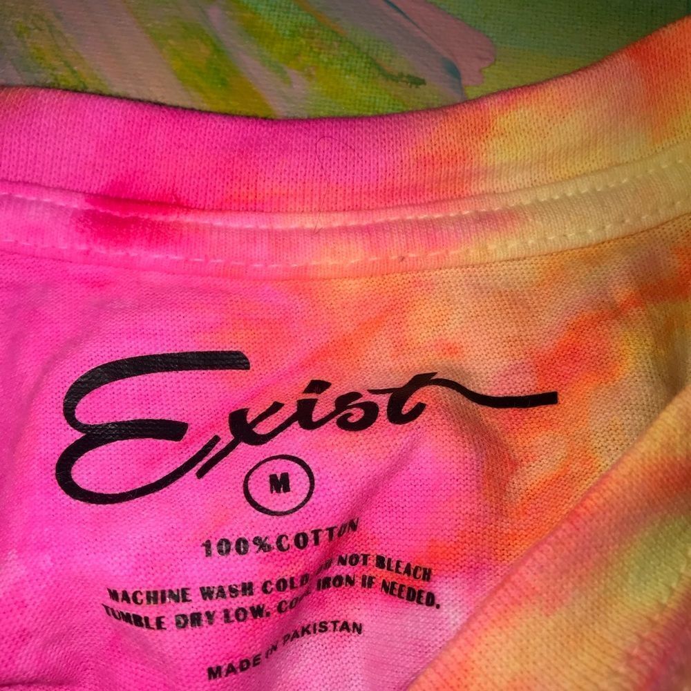 Exist Bright yellow/pink tie-dye oversize Tshirt - Picture 6 of 12